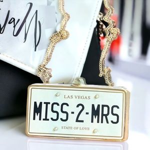 Aldo Miss 2 Mrs State of Love Gift To For Bride Bag Cluth Purse Bachelorette